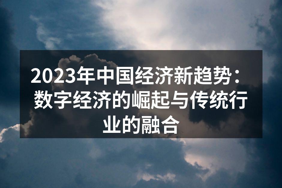 2023年中国经济新趋势：数字经济的崛起与传统行业的融合